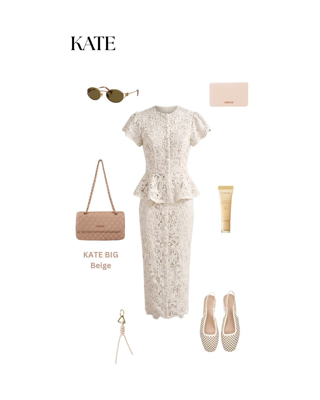 Borsa a spalla KATE BIG - SANDY BEIGE