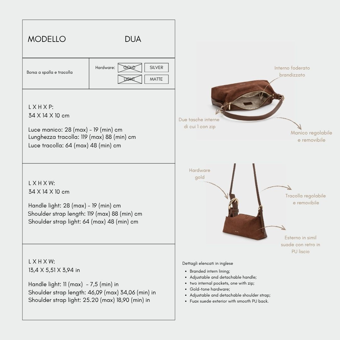 Borsa a spalla DUA - CHOCOLATE