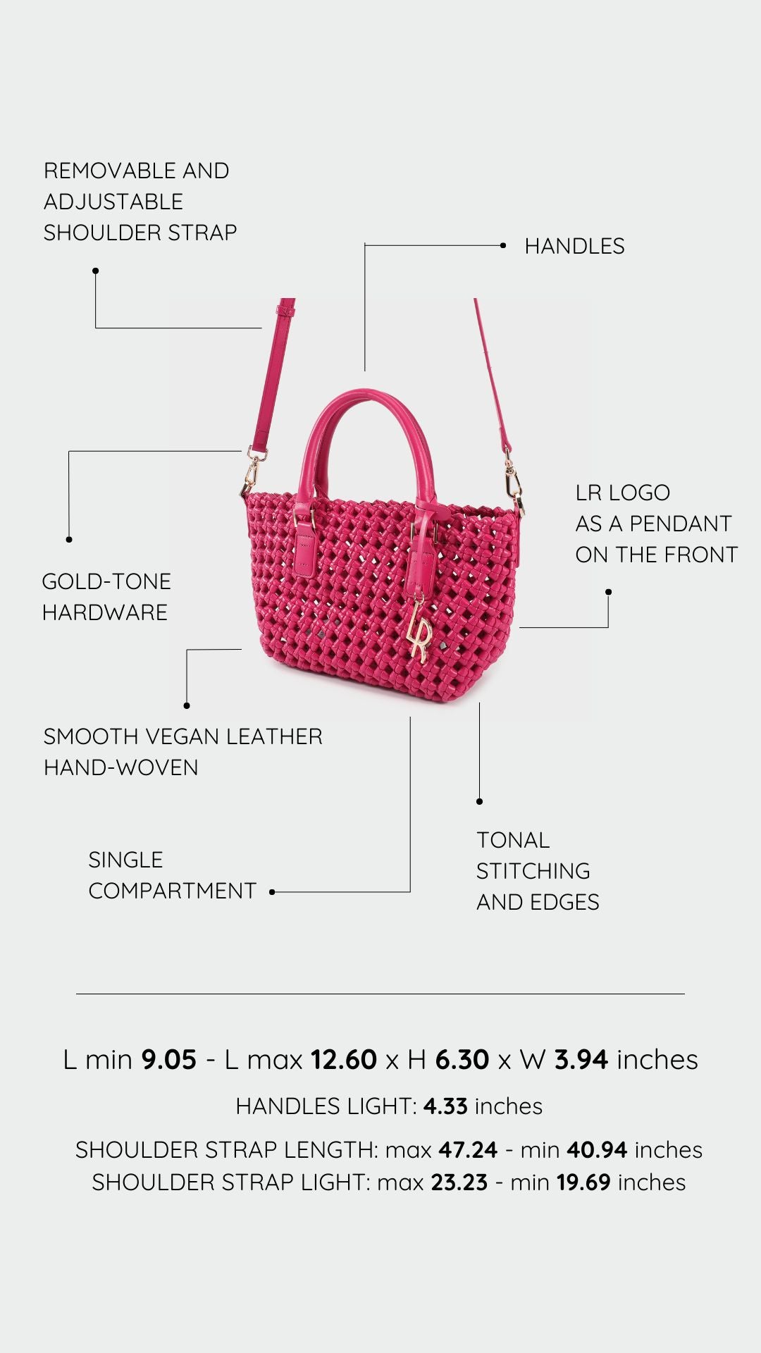 Borsa a tracolla YVETTE - CHERRY