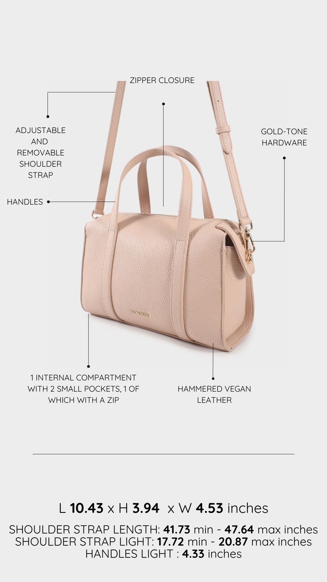 Borsa bauletto ELLEN - CHAMPAGNE