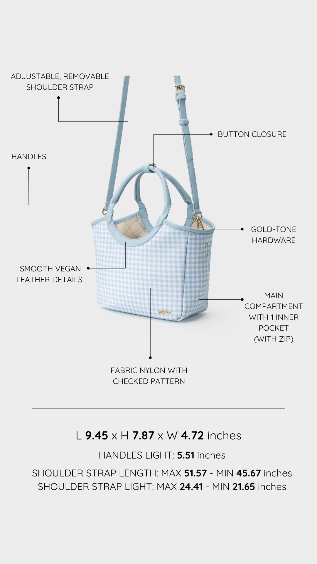 Bolso de mano RYLEE - AZUL CLARO