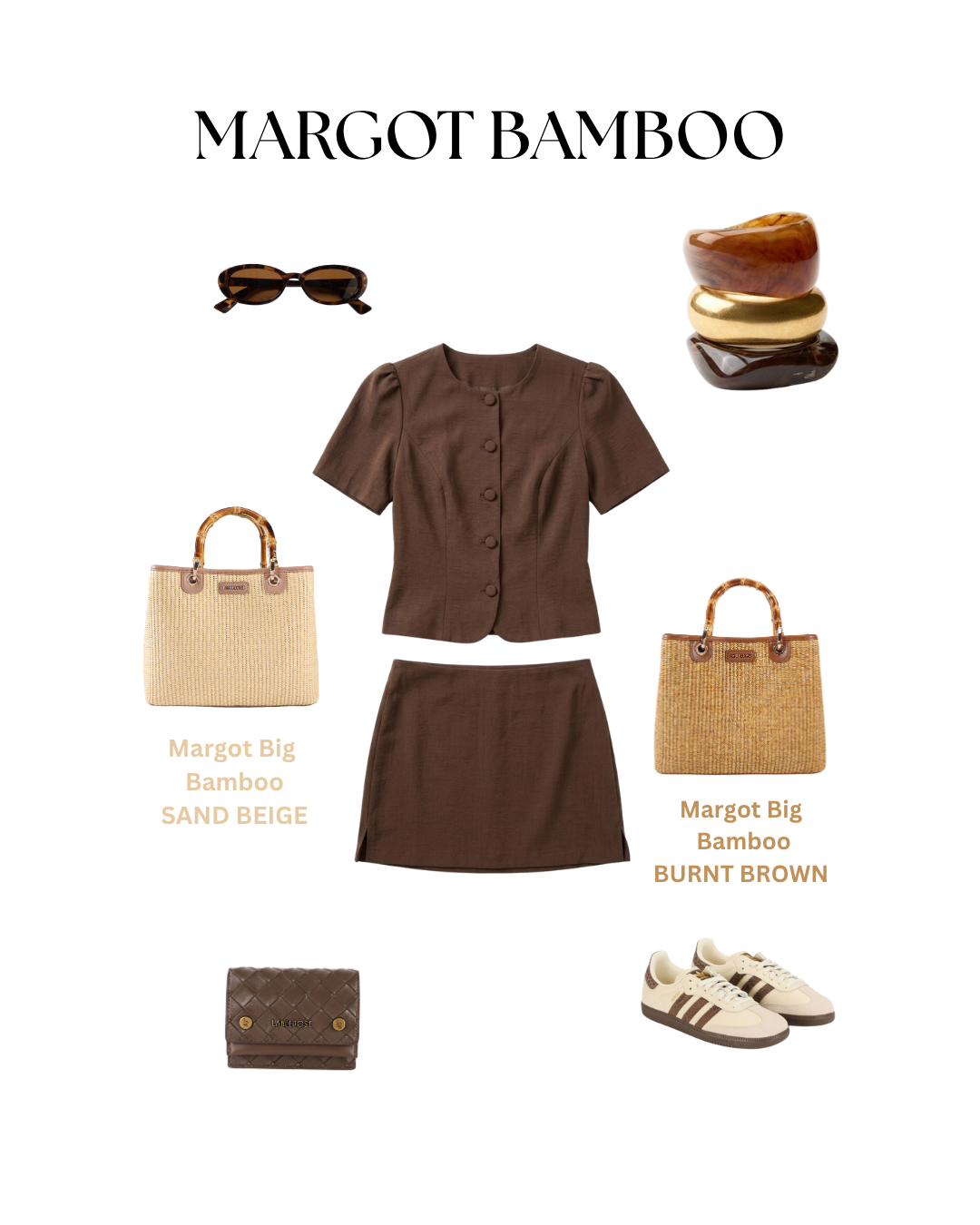 Borsa a mano MARGOT BIG BAMBOO  LE - SAND BEIGE