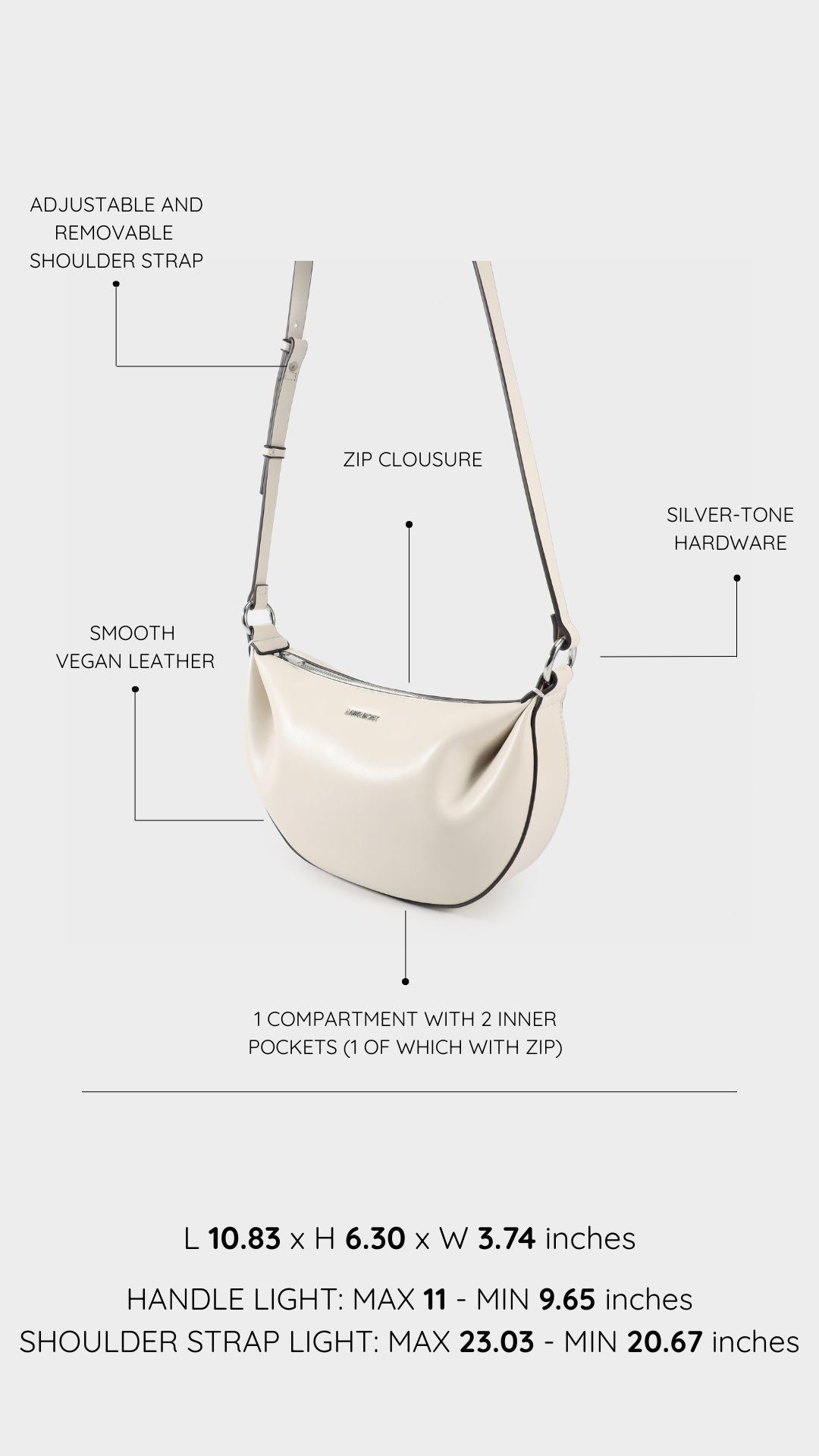 Borsa a spalla ARYA - WHITE