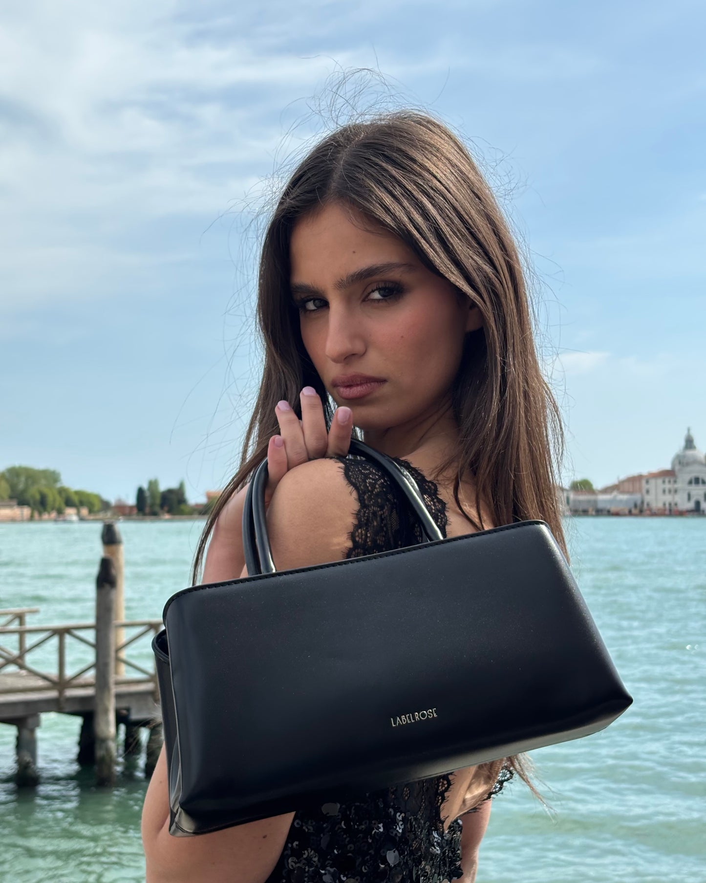 Borsa a mano PEARL- BLACK SILVER