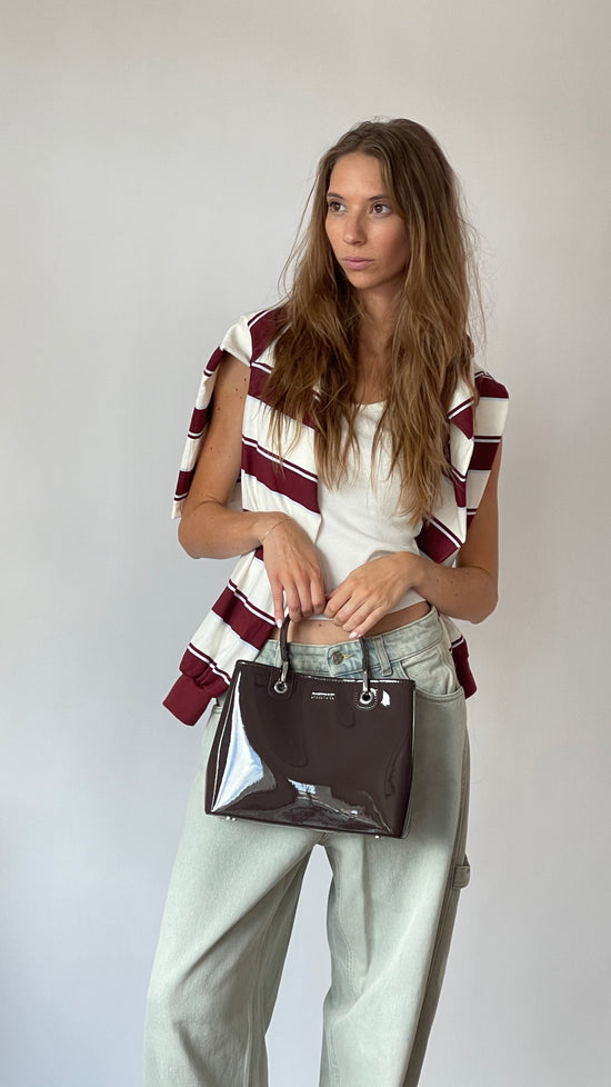 Borsa a mano MARGOT BIG VERNICE - CEDAR BROWN