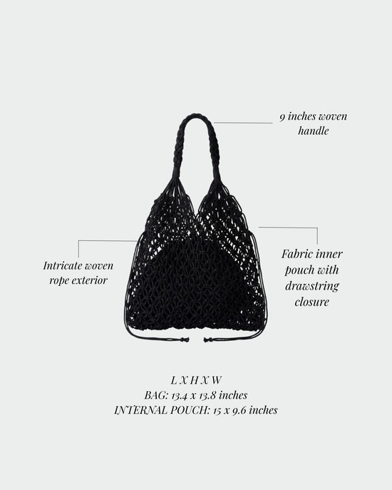 BREEZE Straw Bag - BLACK