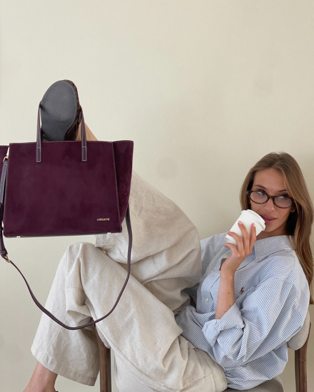 Borsa a mano MELISSA SIMILSUEDE - AUBERGINE