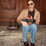 Borsa a spalla LONGUETTE- DEEP COFFEE