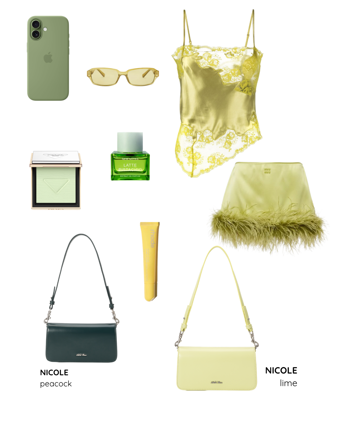 Borsa a spalla NICOLE - LIME