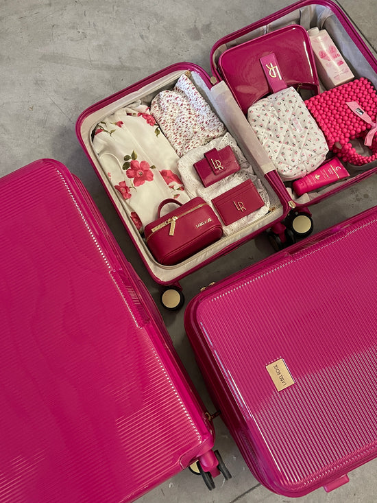 Glossy hand luggage FUXIA