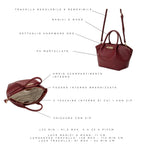 Borsa a mano BRIELLE SMALL - WINE GOLD