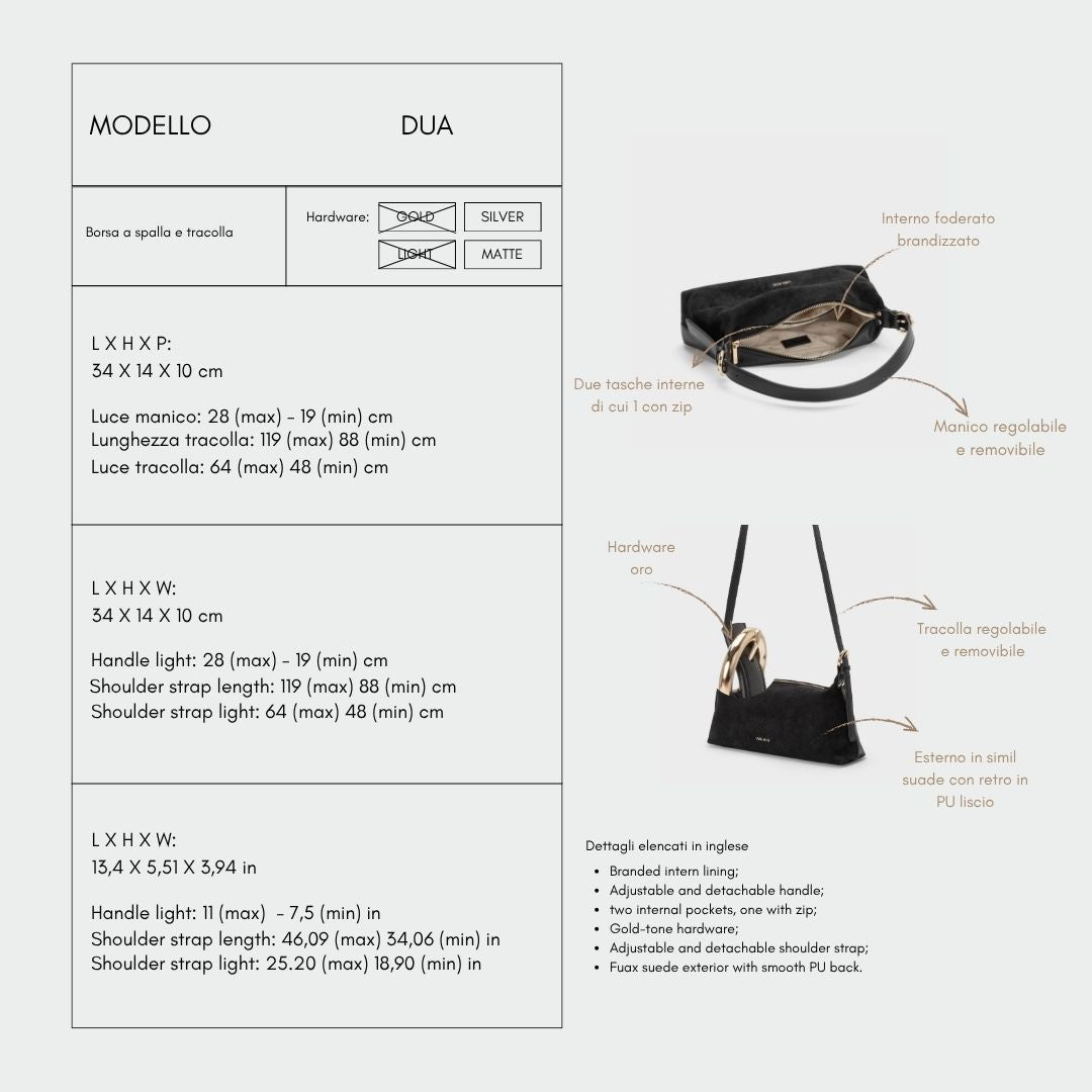 Borsa a spalla DUA - BLACK GOLD
