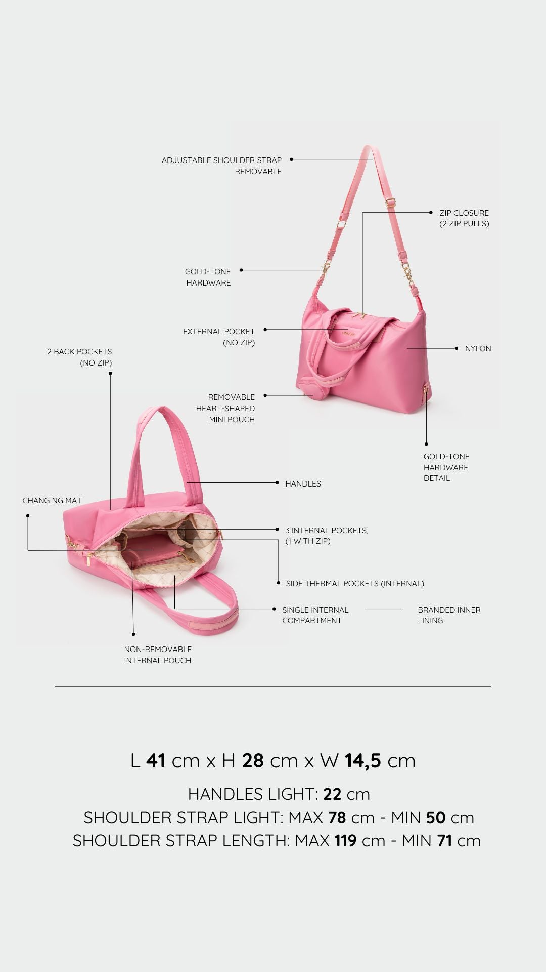 Borsa organizer MOMMY BAG - PINK