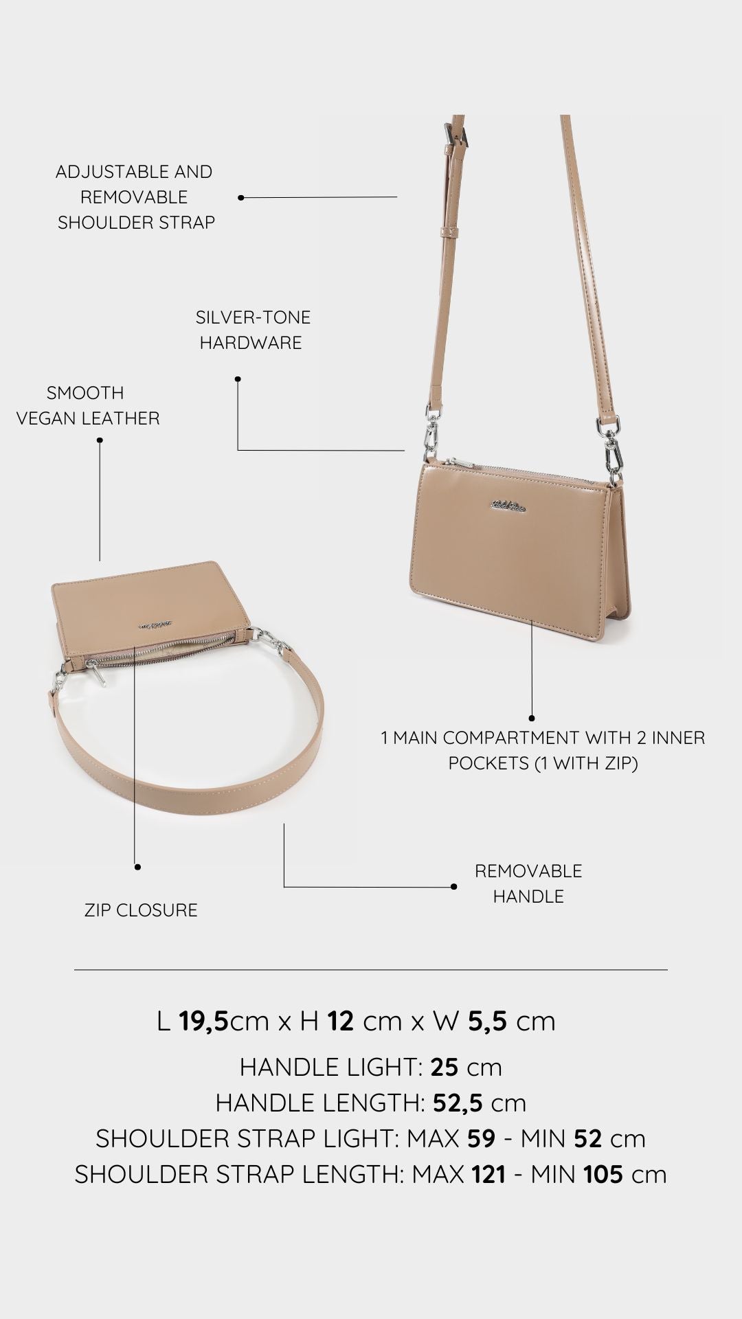 MILLIE Shoulder Bag - BEIGE