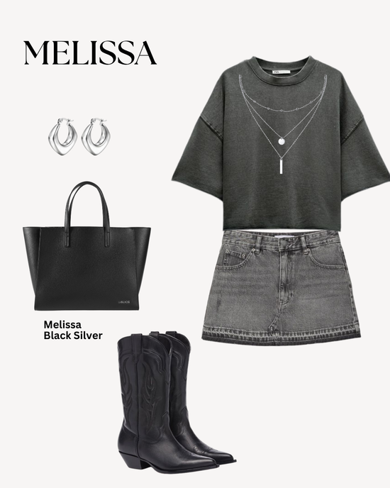 Borsa a mano MELISSA - BLACK SILVER