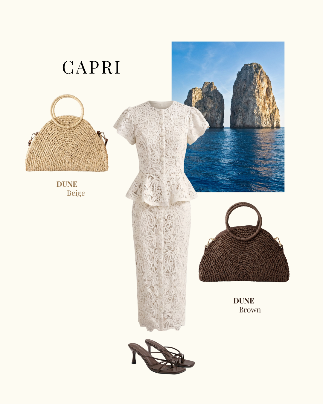 Bolso de paja DUNE - BEIGE
