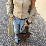 Bolso de hombro JAY SUEDE- WINE CHOCOLATE