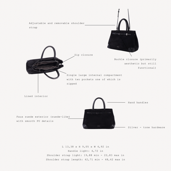 Borsa a mano MINA - BLACK SILVER