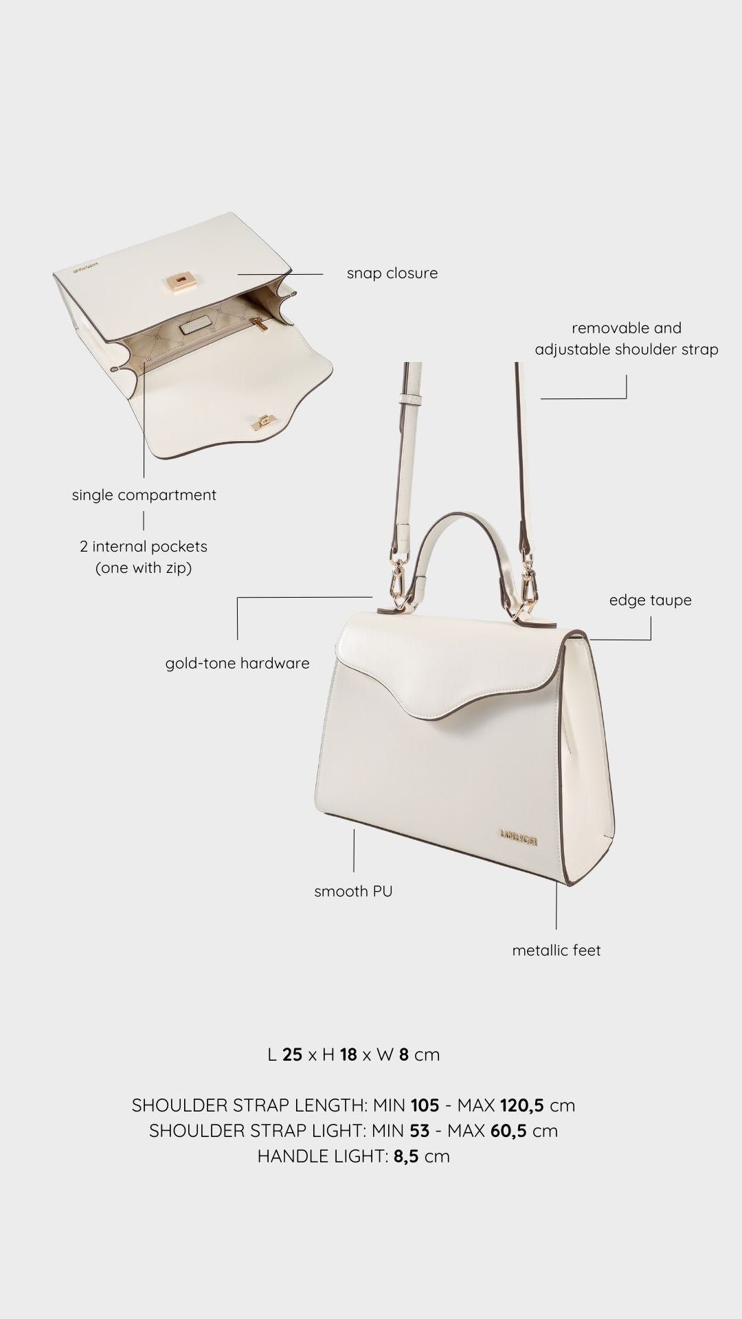 Borsa a tracolla ISABEL - WHITE