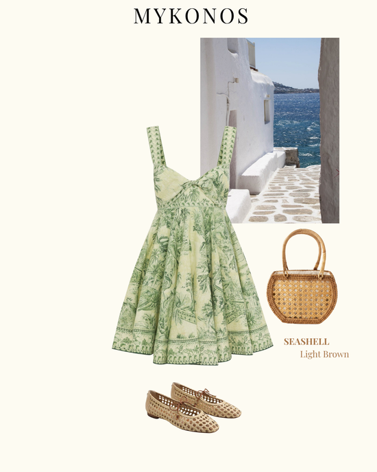 SEASHELL Straw Bag - LIGHT BROWN