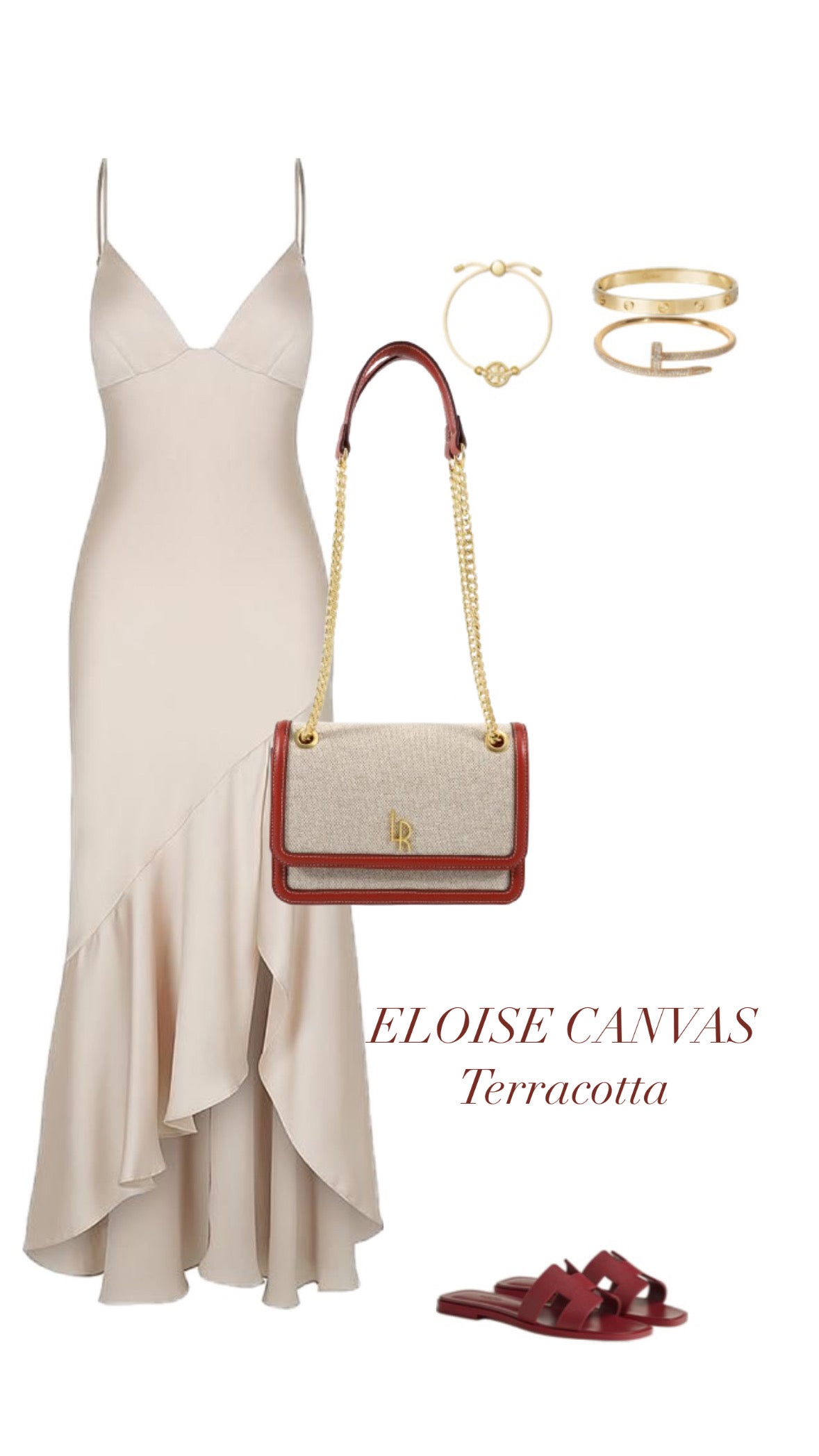 Borsa a tracolla ELOISE CANVAS - TERRACOTTA