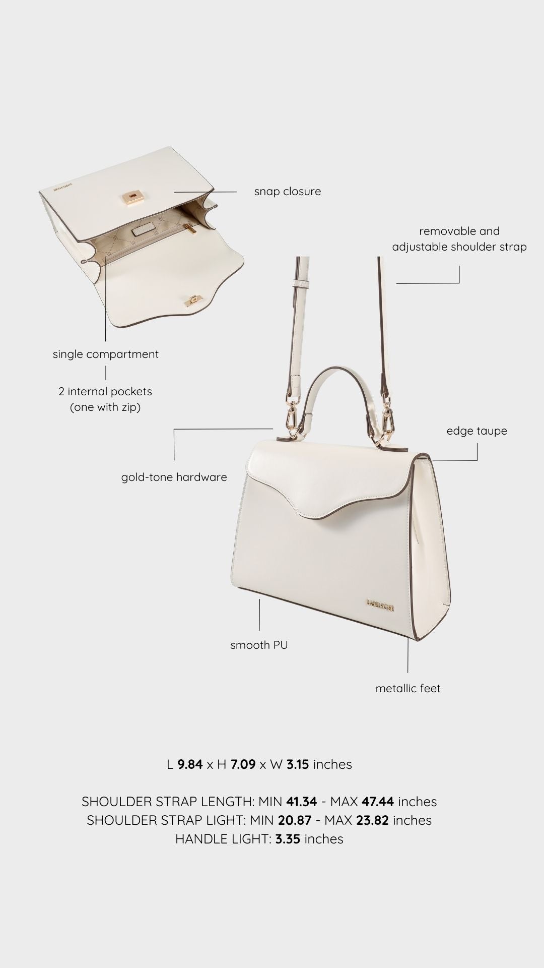 Borsa a tracolla ISABEL - WHITE