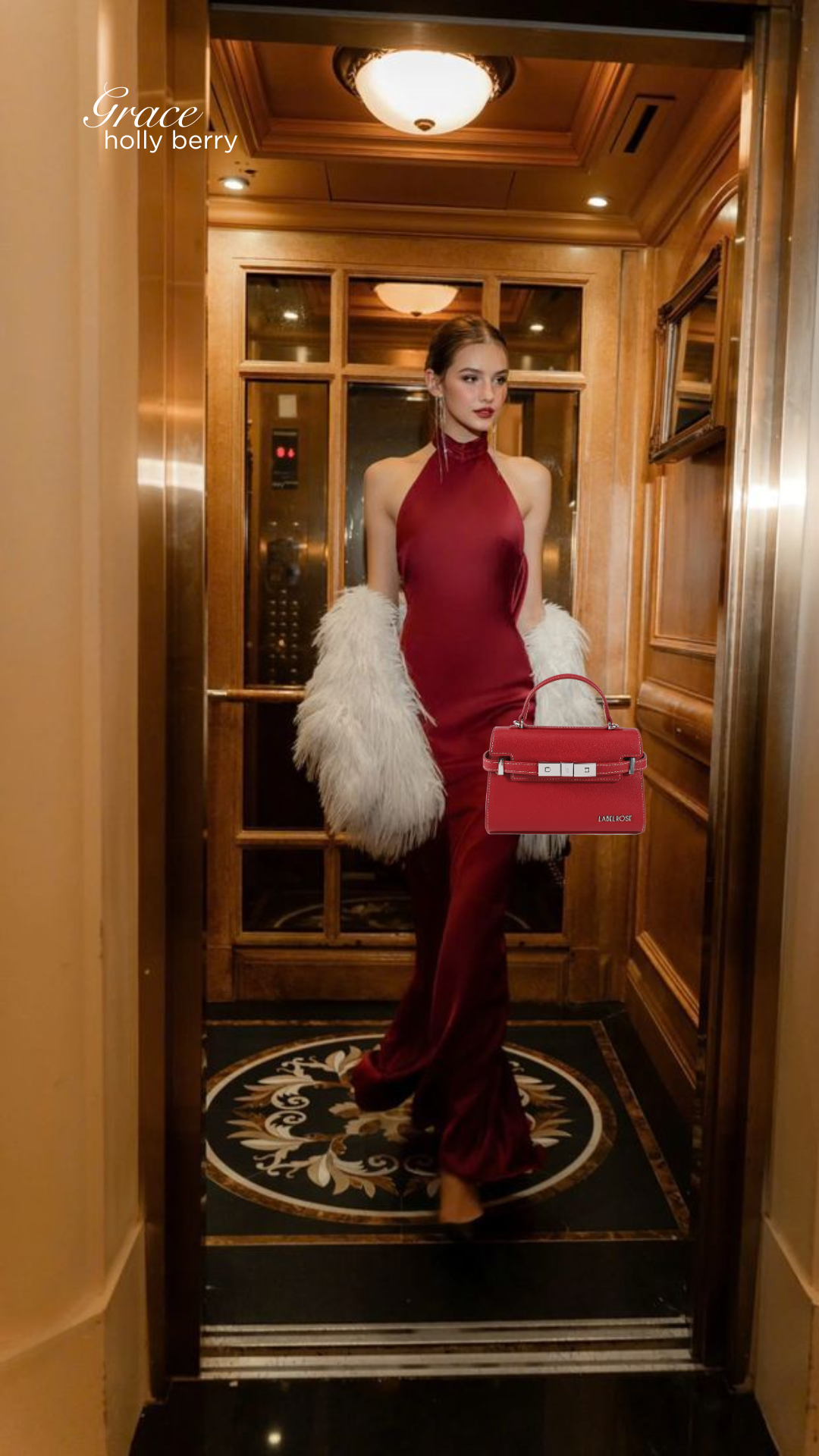 Borsa a mano GRACE 20X14 - HOLLY BERRY