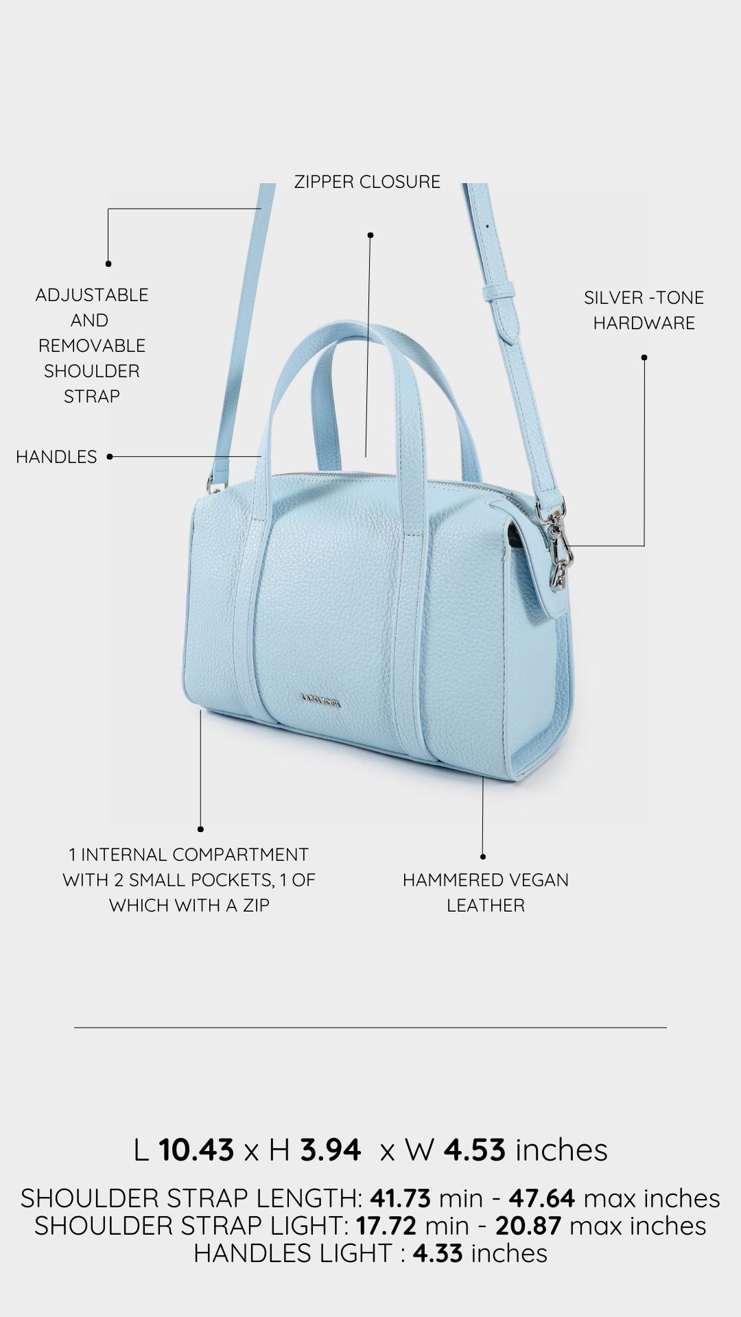Borsa bauletto ELLEN - BABY BLUE