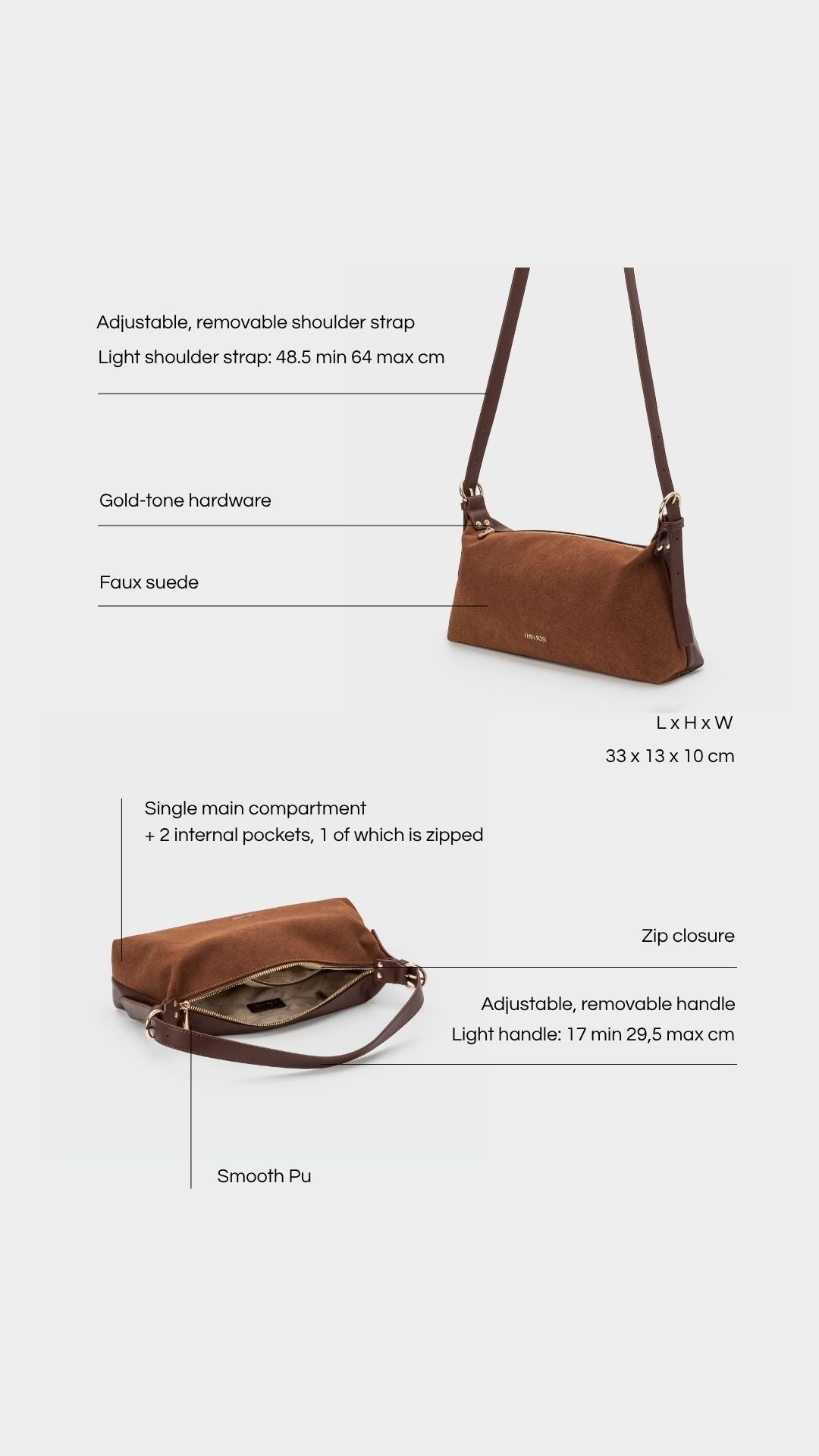 Borsa a spalla DUA - BROWN
