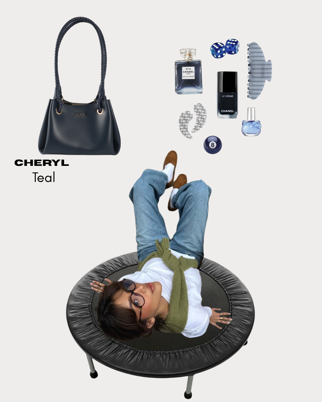 Bolso de hombro CHERYL - AZUL VERDOSO