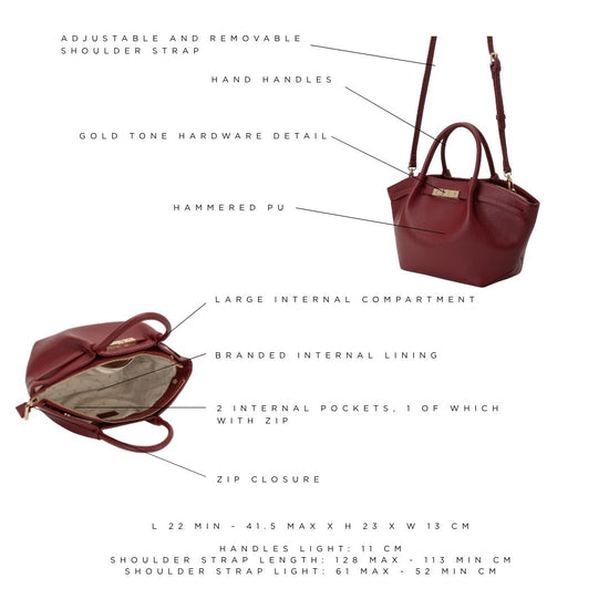 Borsa a mano BRIELLE SMALL - WINE GOLD