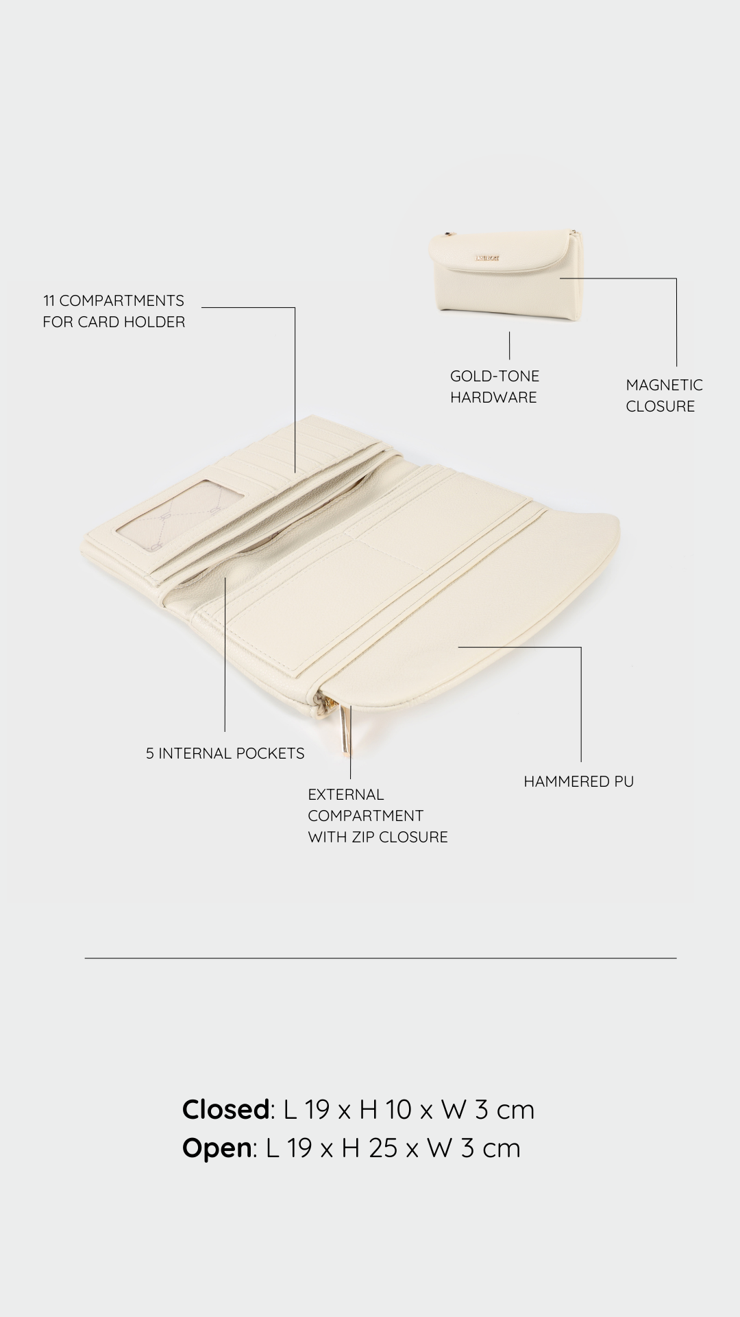 Portafoglio GEORGIE WALLET - CREAM
