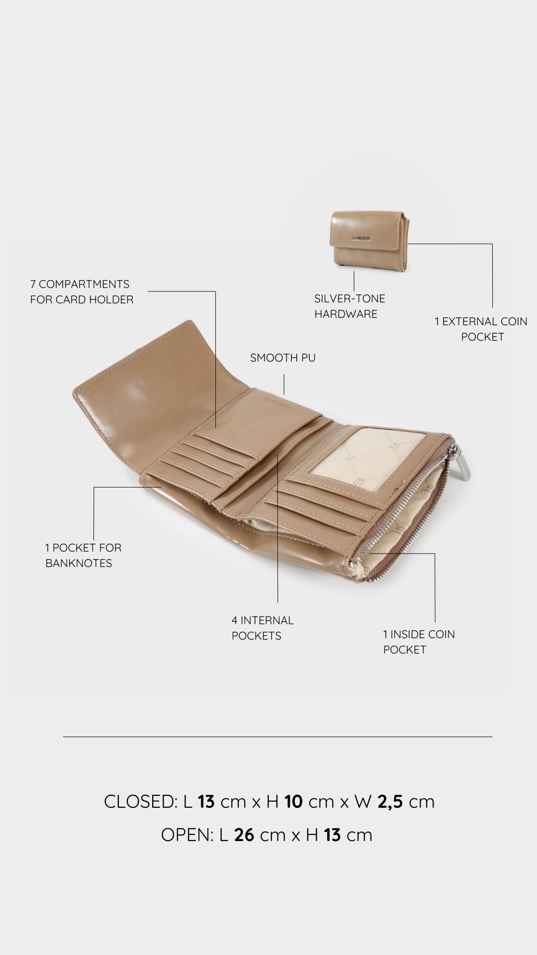 Portafoglio FANNY WALLET - BEIGE