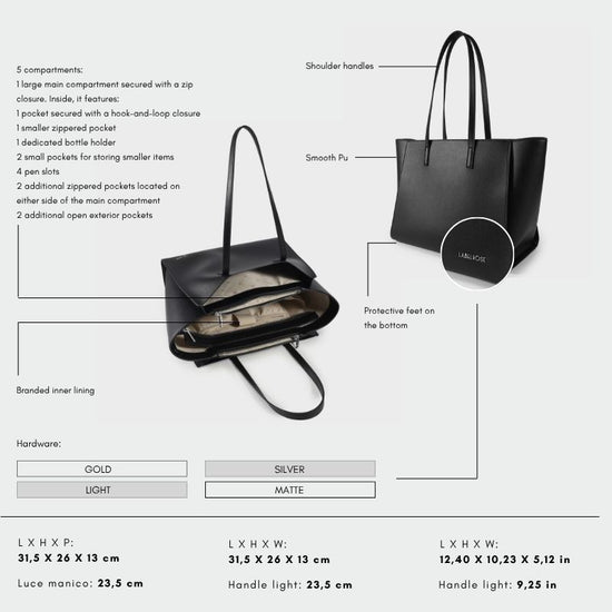 MELISSA BIG Shoulder Bag - BLACK SILVER