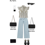 Borsa a spalla KATE BIG - BLACK SILVER