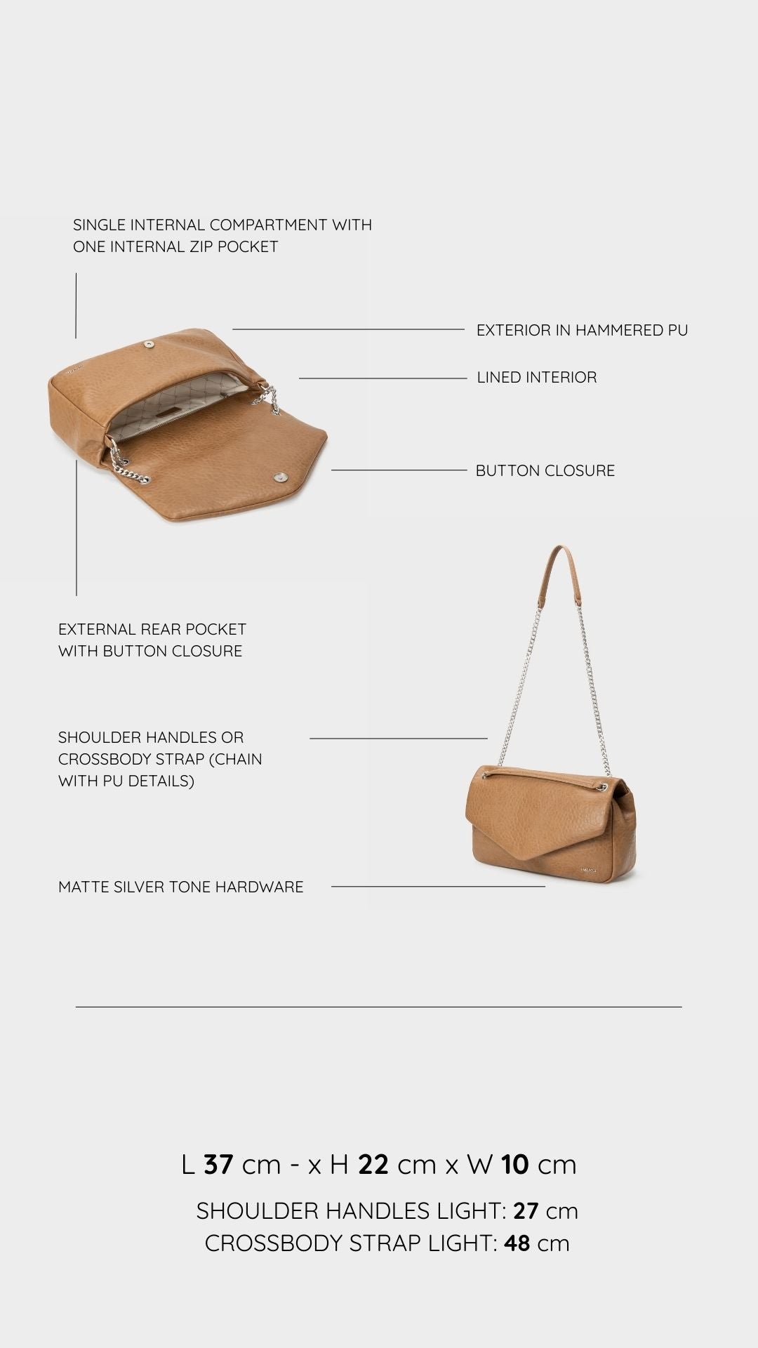 Borsa a spalla KAYLA- TAUPE