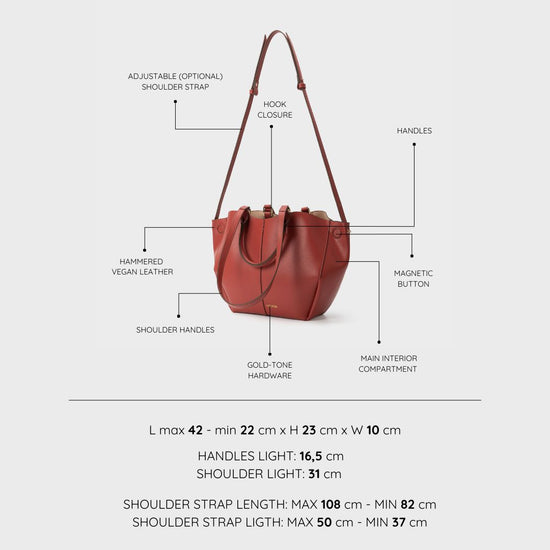 Borsa a spalla SCARLETT SMALL - ROSSO MATTONE