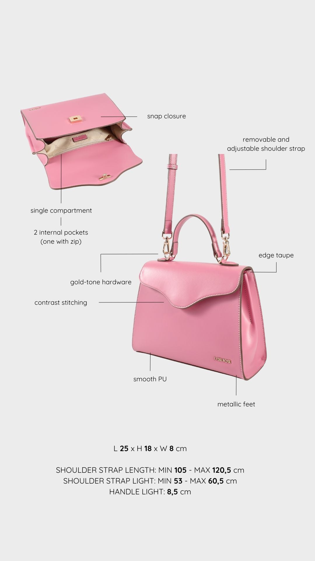 ISABEL Shoulder Bag - TAFFY PINK