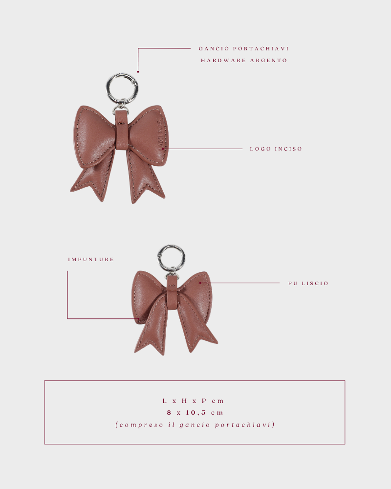 Portachiavi fiocco LR - MOCHA PINK