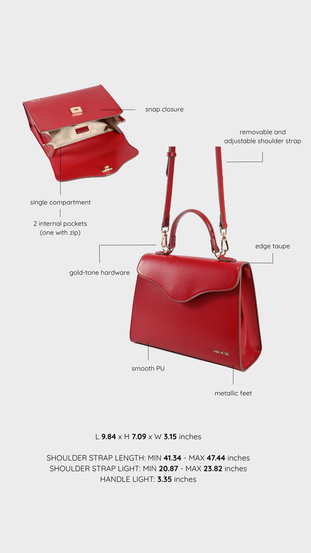 Borsa a tracolla ISABEL - RED