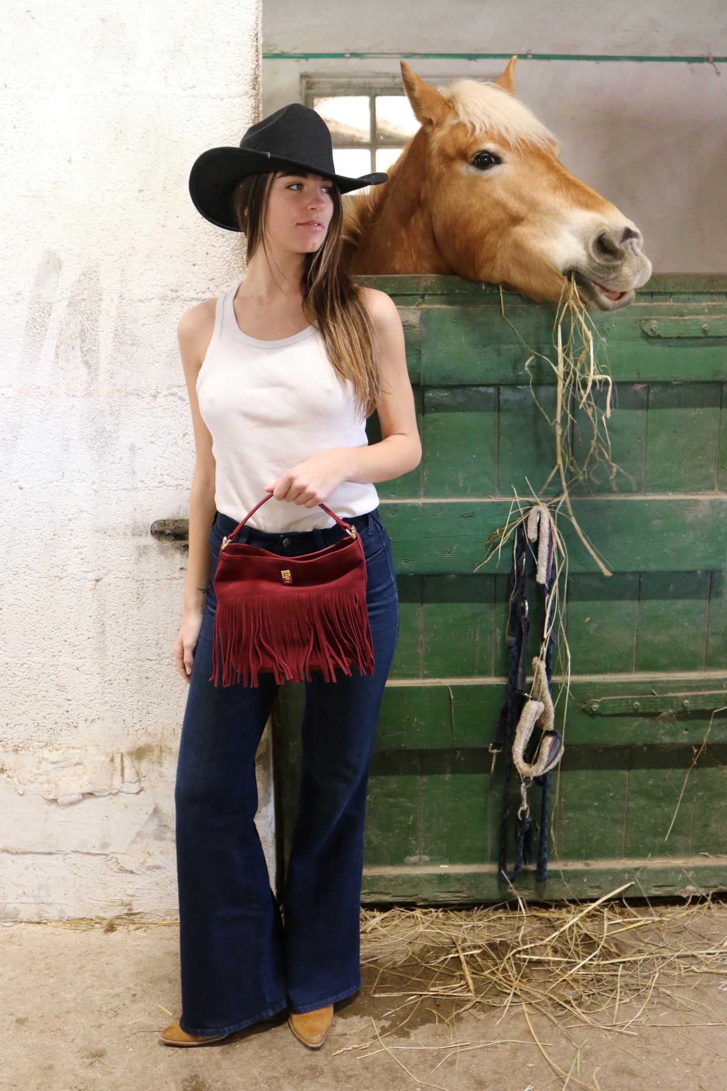 Borsa a secchiello RILEY - BORDEAUX