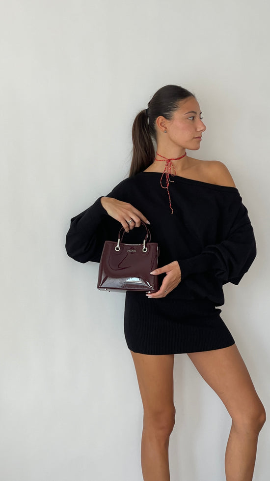 Borsa a mano MARGOT SMALL VERNICE - MERLOT