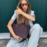 Bolso de hombro MELISSA BIG SIMILSUEDE - DARK BROWN