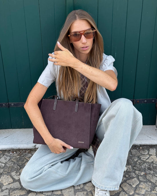 Borsa a spalla MELISSA BIG SIMILSUEDE - DARK BROWN