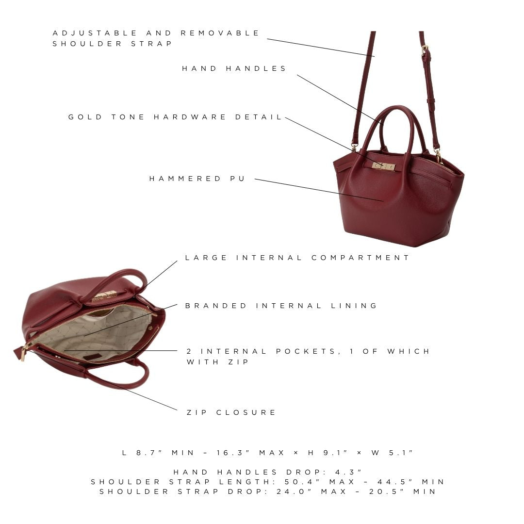 Borsa a mano BRIELLE SMALL - WINE GOLD