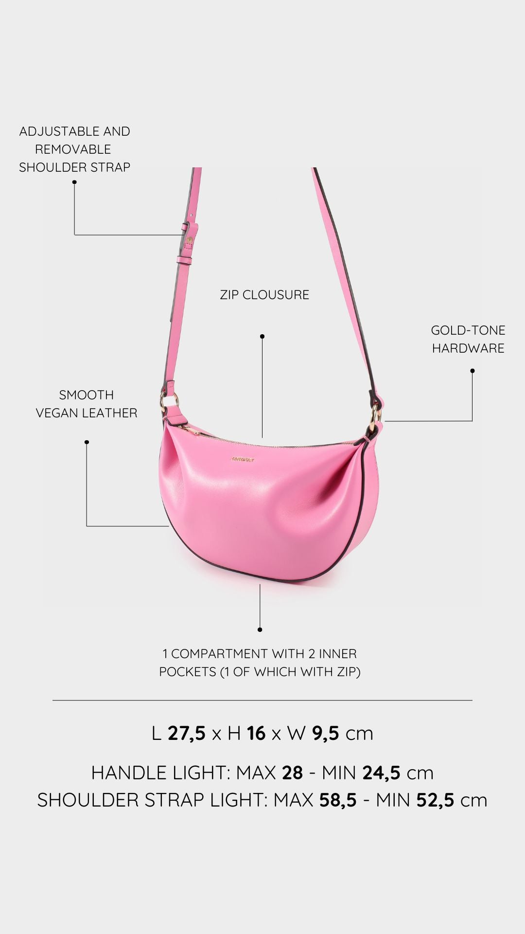 Borsa a spalla ARYA - PINK