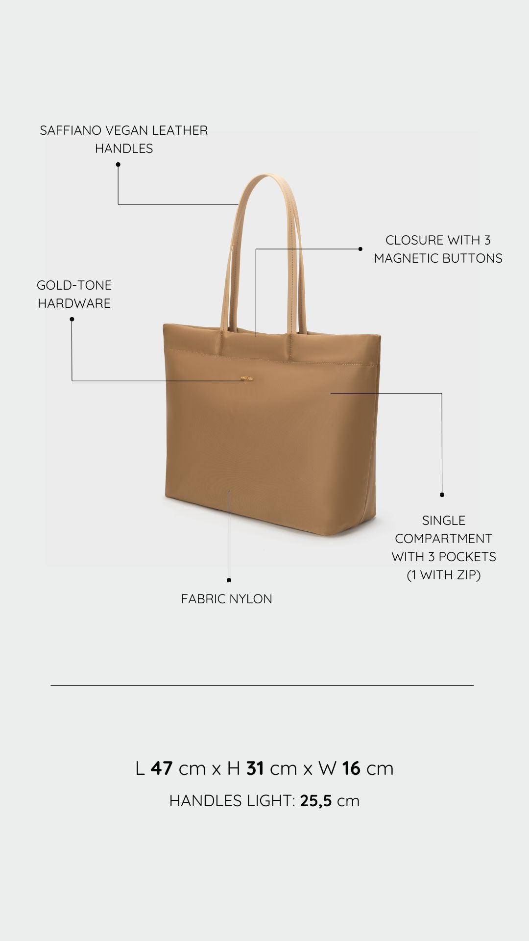 Shopper bag ASTRID - BEIGE