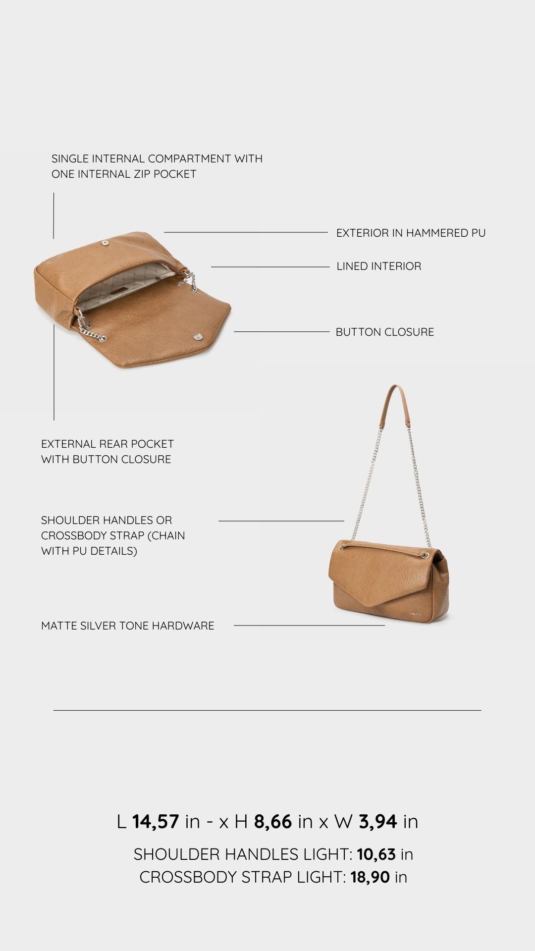 Borsa a spalla KAYLA- TAUPE