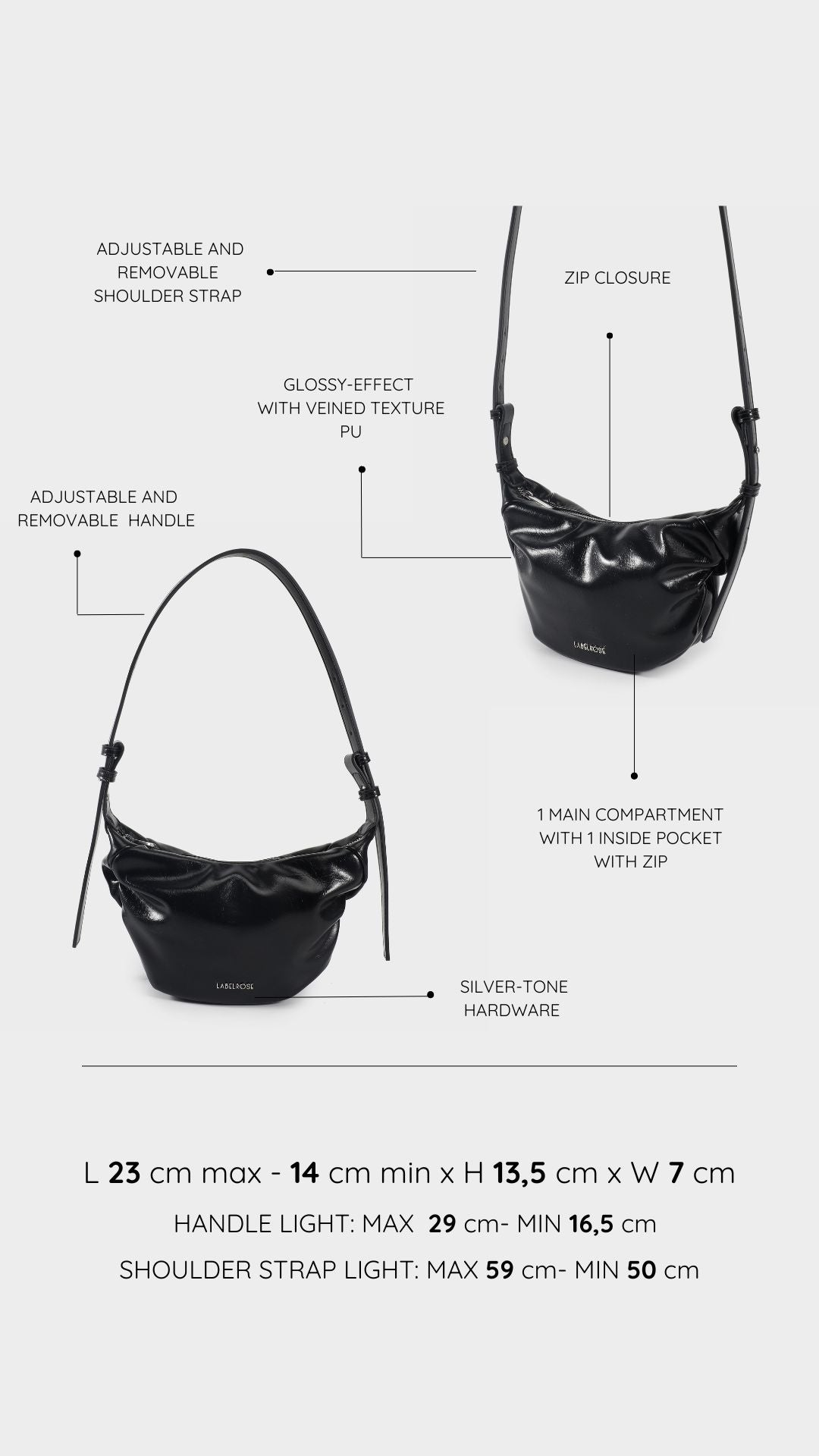 Borsa a spalla PENNY - BLACK