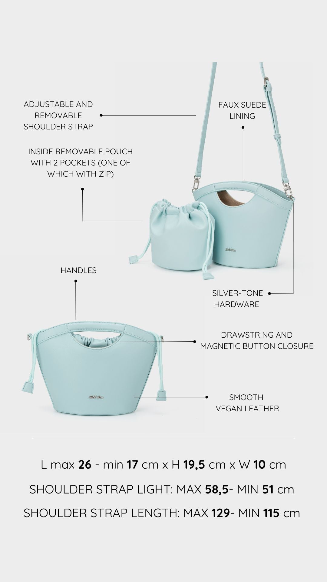 Handbag JOY - TURQUOISE